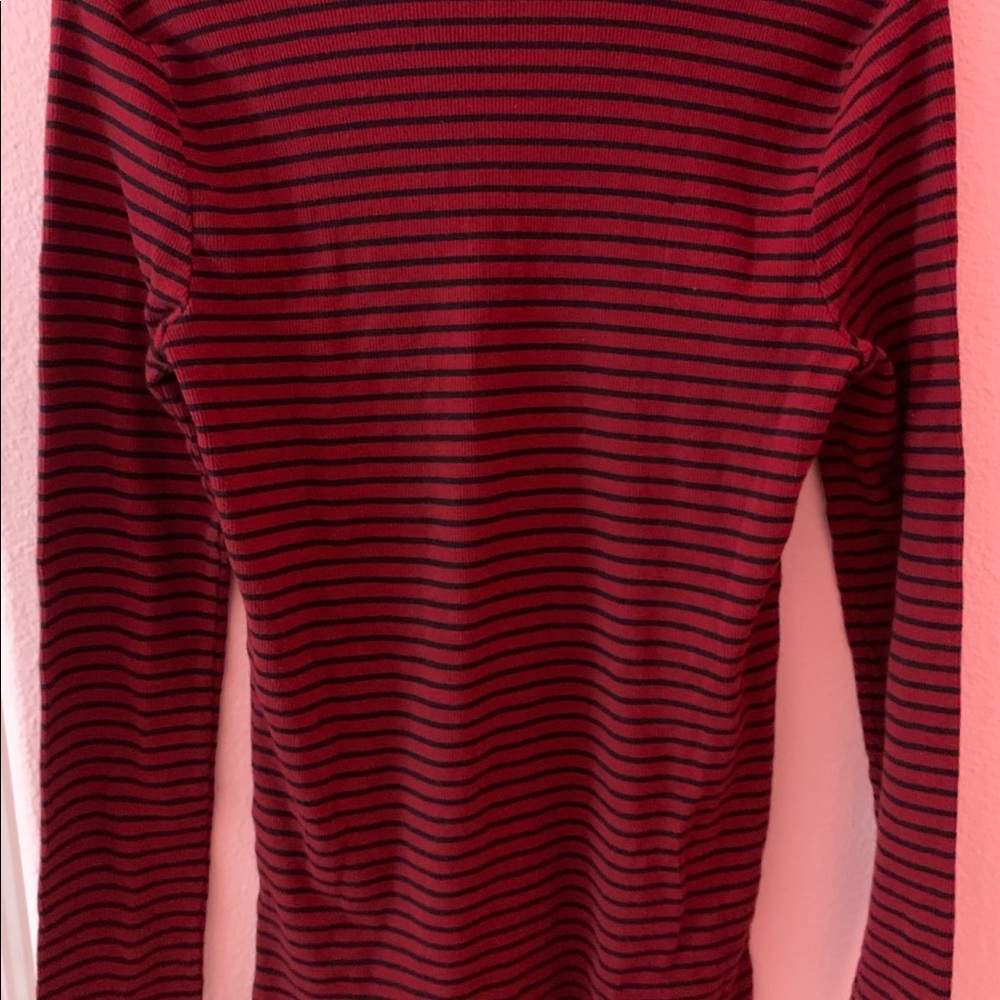 Forever 21 red and black striped long sleeve shirt